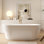 Baignoire de trempage autoportante en acrylique 67 po