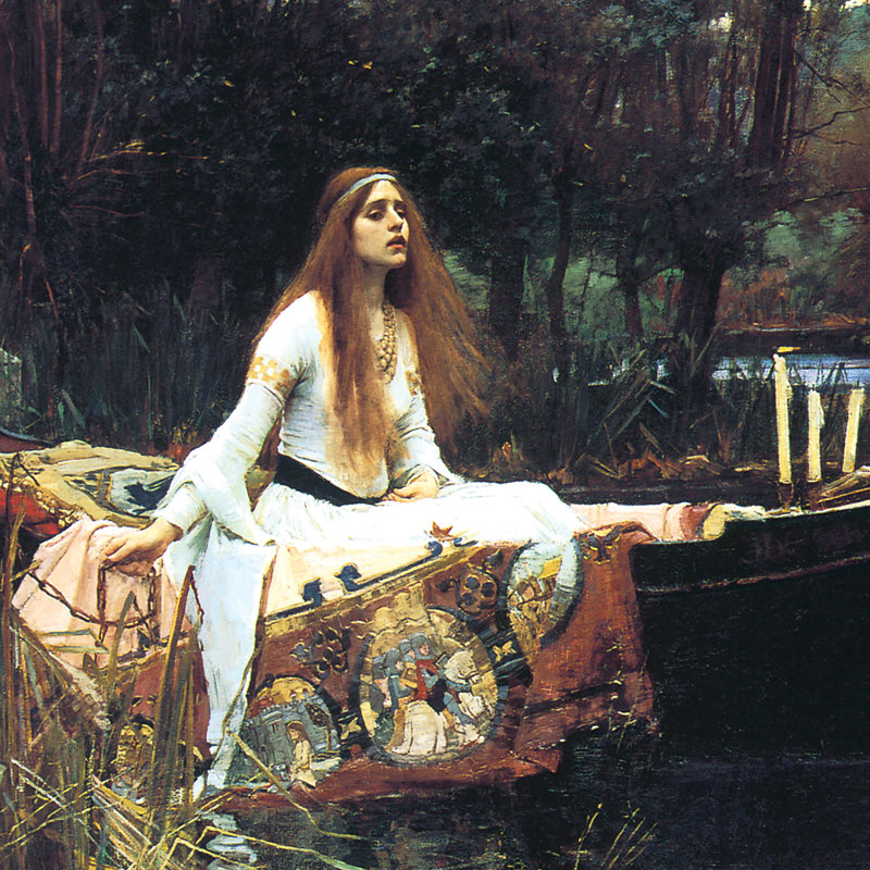 " Lady Of Shalott, 1888 " by John William Waterhouse, 24.25" H x 29.25" W x 1.875" D