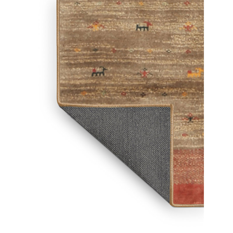 Tapis gris/vert d’olive contemporaine Pearces, Rectangle 2 pi x 3 pi