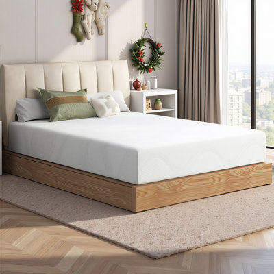 Matelas ergonomique en mousse viscoélastique imprégnée de gel rafraîchissant - Support à deux couches, certifié CertiPUR-US, housse facile à entretenir, expédié comprimé