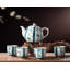 Service à thé chinois en porcelaine de Chine avec motif bleu simple, ensemble de thé traditionnel 100% fait à la main avec théière et 4 tasses