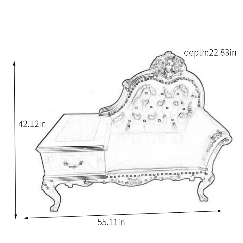 Magnifique fauteuil inclinable fabriqué à la main, Accoudoir à droite (vu de face), Bleu foncé