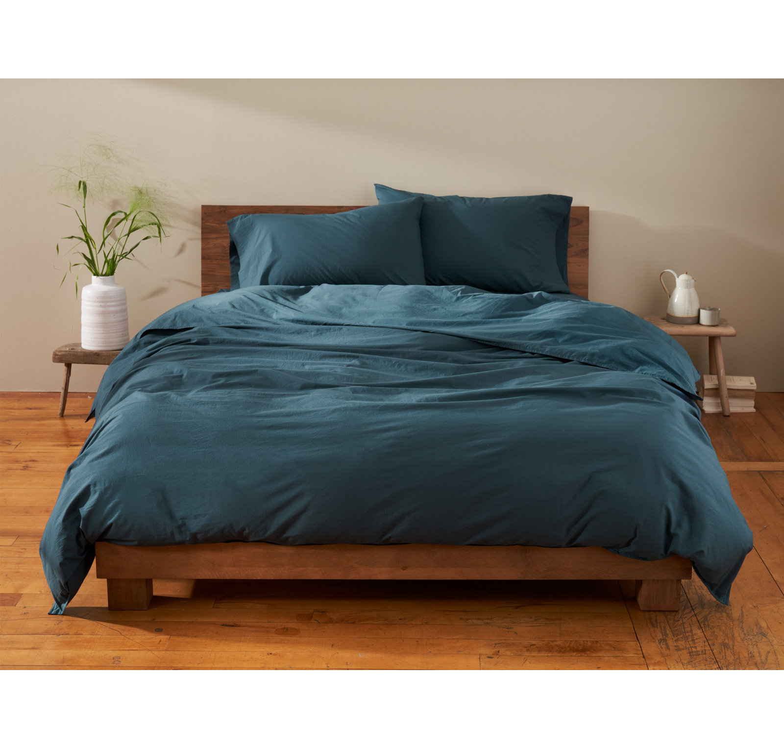 Organic Cotton Percale Duvet Cover, Full/Queen Duvet Cover, Alpine White