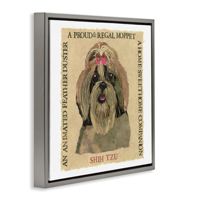 Fun Shih Tzu Pet Phrases Framed Floater Canvas Wall Art by Nancy Overton