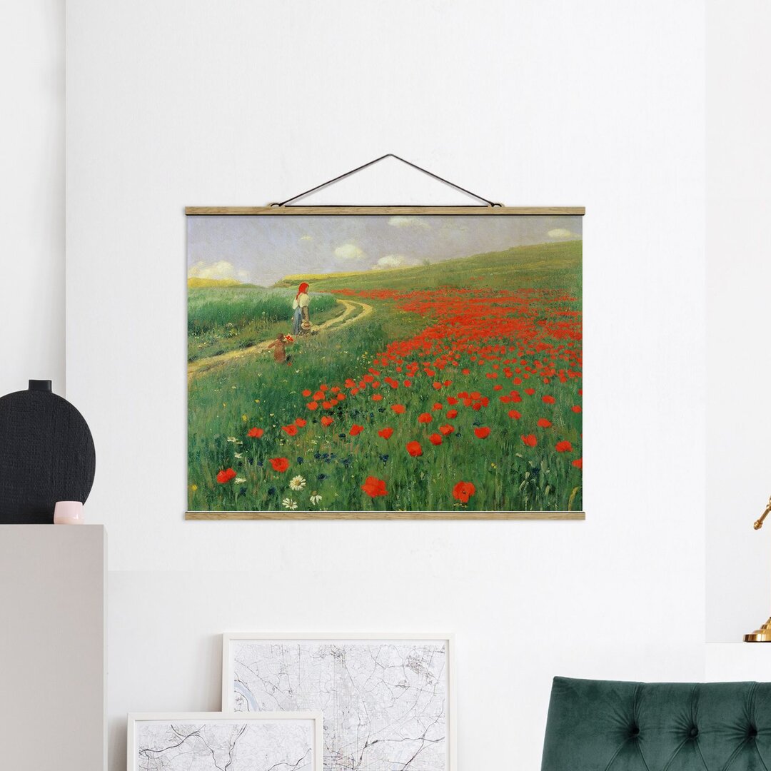 Poster Summer Landscape with Flowering Poppies von Pál Szinyei-Merse