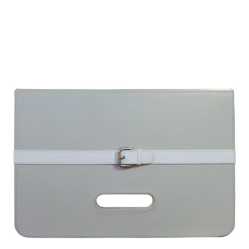 Serge de Troyer Leather Breakfast Laptop Tray, Gray/White