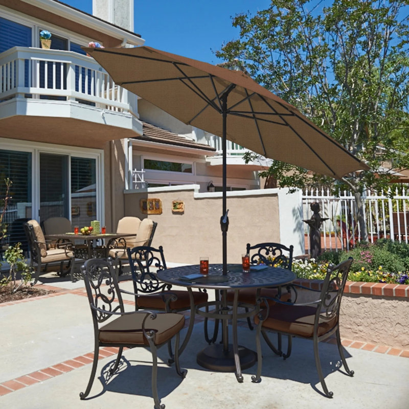 Stevie 108'' Market Umbrella, Woven Sesame Performance
