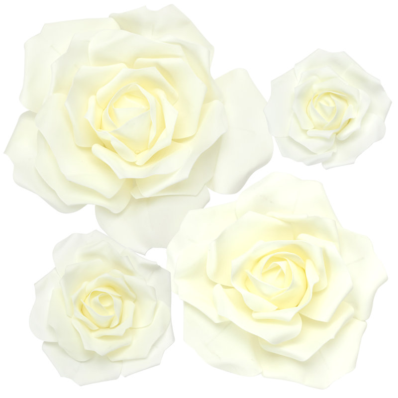 Décoration murale en mousse rose, Ivoire, H 21 po x l 21 po x p 1,19 po