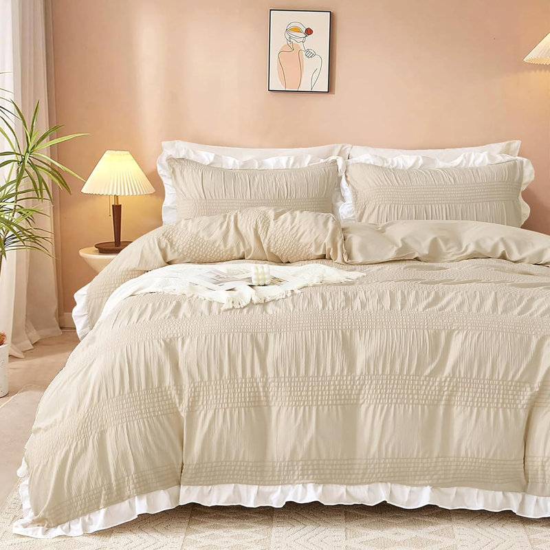 No Pattern Duvet Cover Set, Beige