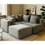 Ensemble de 4 sièges gris en tissu velours côtelé, siège souple, sans assemblage, configuration modulaire pour les espaces de vie confortables, sièges, structure, pièces principales configurables