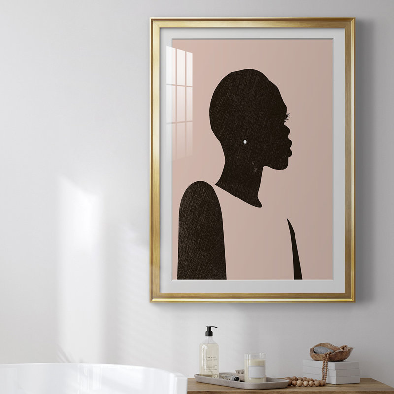 Silhouette rose II par - impression sur, Cadre doré, H 42,5 po x l 30,5 po x P 1 po