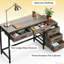 Bureau avec classeur à 3 tiroirs, conception compacte, rangement spacieux, égratignure, look industriel rétro