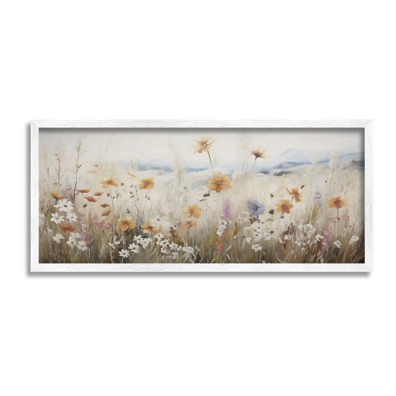 «Neutre Misty Meadow», estampe numérique par Ramona Murdock, Estampe numérique encadrée blanc bord de mer, H 10 po x l 24 po