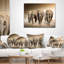 Troupeau de marche d'éléphants - Coussin imprimé animal-29516160-29516157