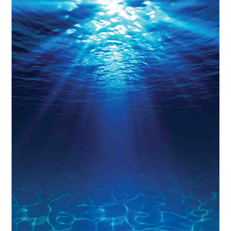 Ocean Blue Underwater Scene Queen Duvet Cover Set