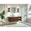 Ensemble de meuble-lavabo mural, lavabo de salle de bain flottant avec lavabo rond en céramique et armoire latérale, ensemble de meuble-lavabo texturé à ondulation d'eau pour les petits espaces, peu encombrant-129741587-129741588-129741592