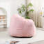 Fauteuil à billes rembourré en fausse fourrure de luxe, canapé paresseux rembourré en mousse haute densité à assise simple et finition rose pour la lecture du salon et de la chambre à coucher-1647734098