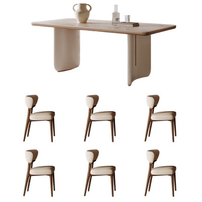 Light luxury cream style dining table set
