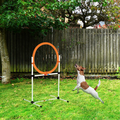 21 Dog Agility Training Kit - Plastic Tire Jump Ring And Hurdle Bar, White, Portable, With Sports Storage Compartment Obstacle Ring/hurdle Convenient