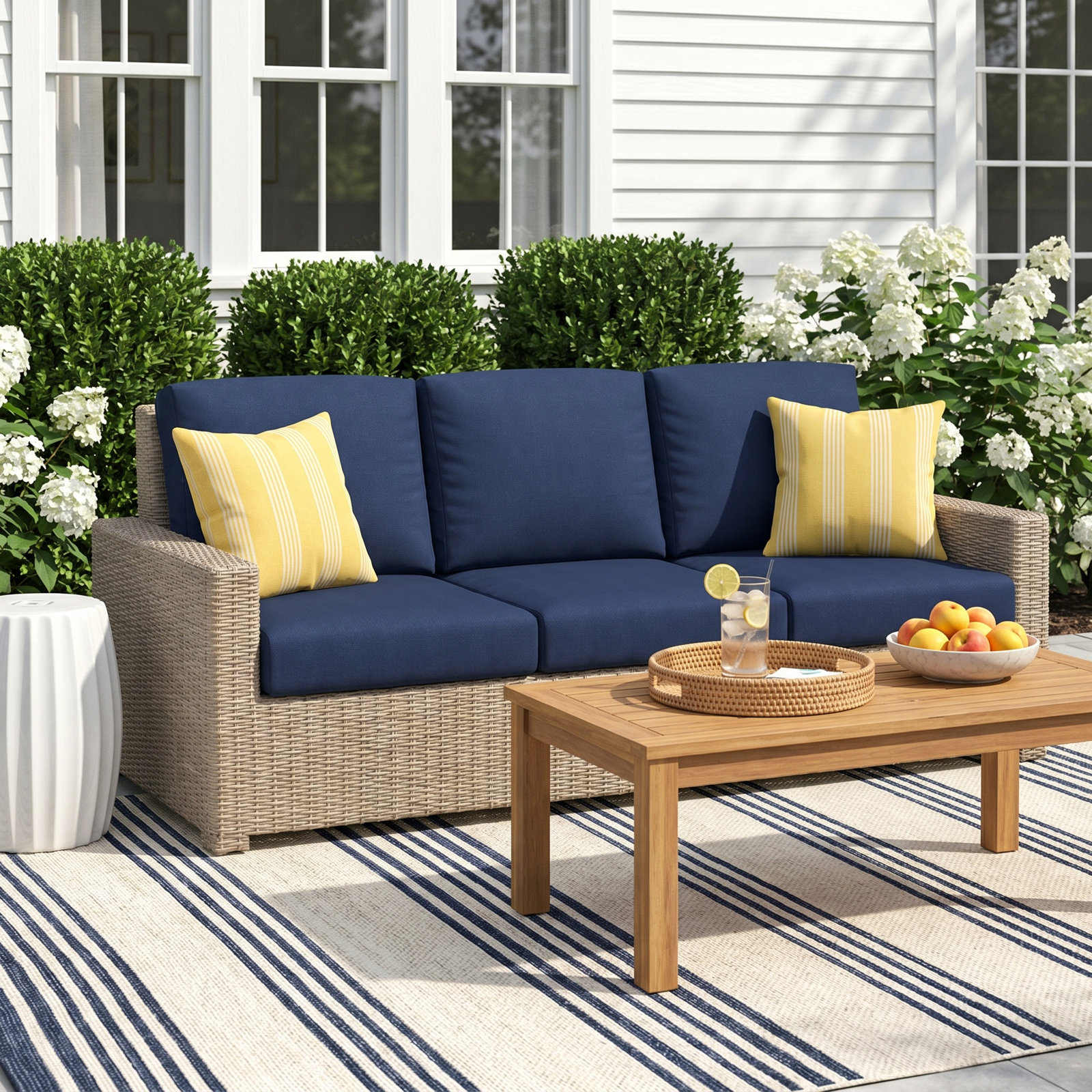 Henri 86" Sunbrella® Patio Sofa, Canvas Natural