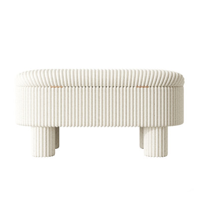 Modern Storage Ottoman Corduroy Upholstered Bench Bedroom Storage Seat Entryway Shoe Bench For Living Room, Bedroom And Entryway