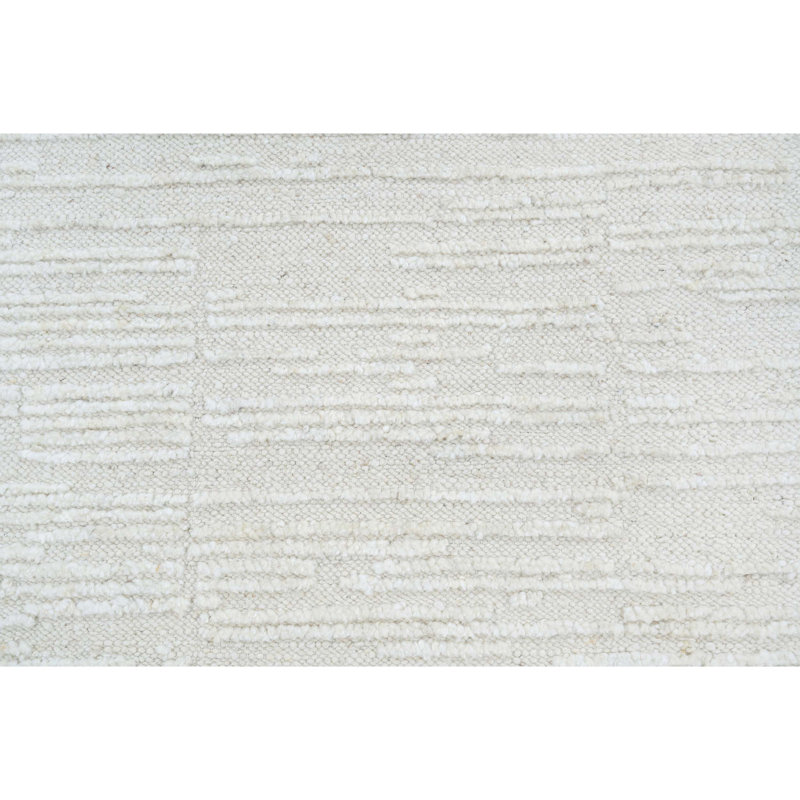 Wool Area Rug in Ivory, Rectangle 6' x 9'
