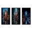«Red Téléphone Booth Urban Reflections», 3 pièces sur toile-1173677-1173676