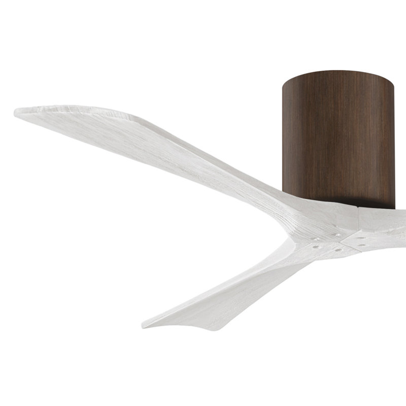 Ventilateur de plafond à 3 pales Olivier, Noyer, Blanc mat, 52"