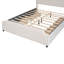 Upholstered Platform Bed With Stud Trim Headboard And Footboard And 4 Drawers No Box Spring Needed, Velvet Fabric, Queen Size