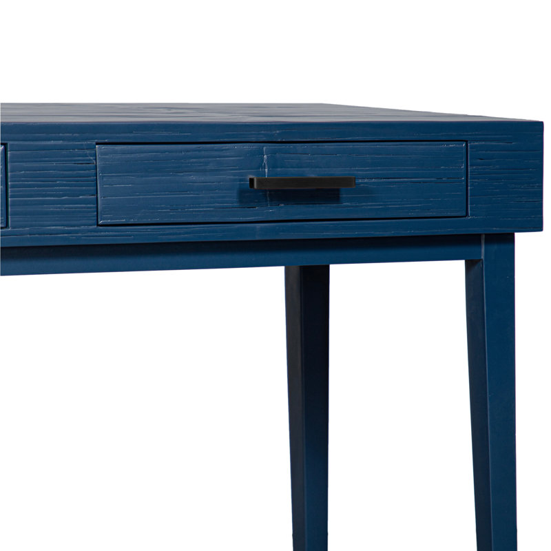 Bureau en bois massif Andros, Bleu marine