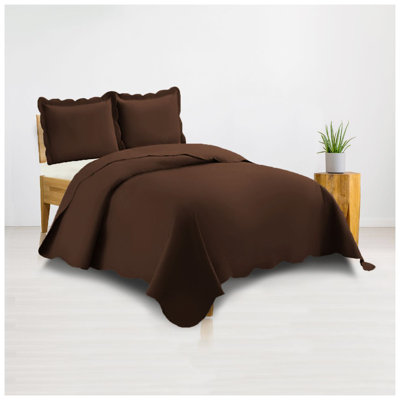 400TC Cotton Sateen Solid Scalloped Duvet Cover Set