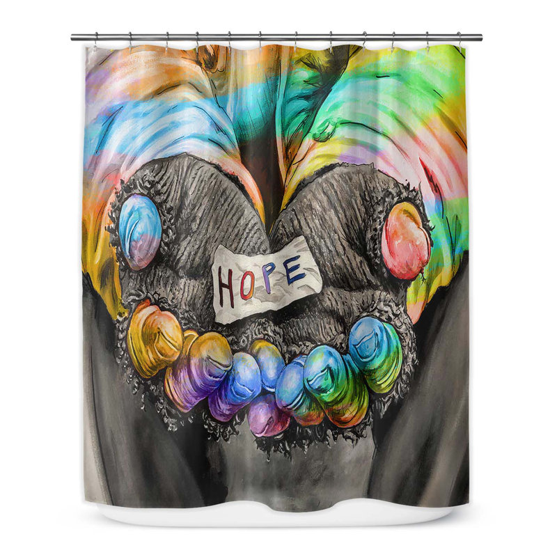 Hope Abstract Shower Curtain, 70" H x 71" W