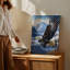 Toile, "Un majestueux aigle s'envole gracieusement sur fond d'art imposant"-1785531957