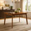 Table de salle à manger moderne du milieu du siècle en bois massif pour 4 personnes, design rectangulaire minimaliste, montage facile, durable et élégant