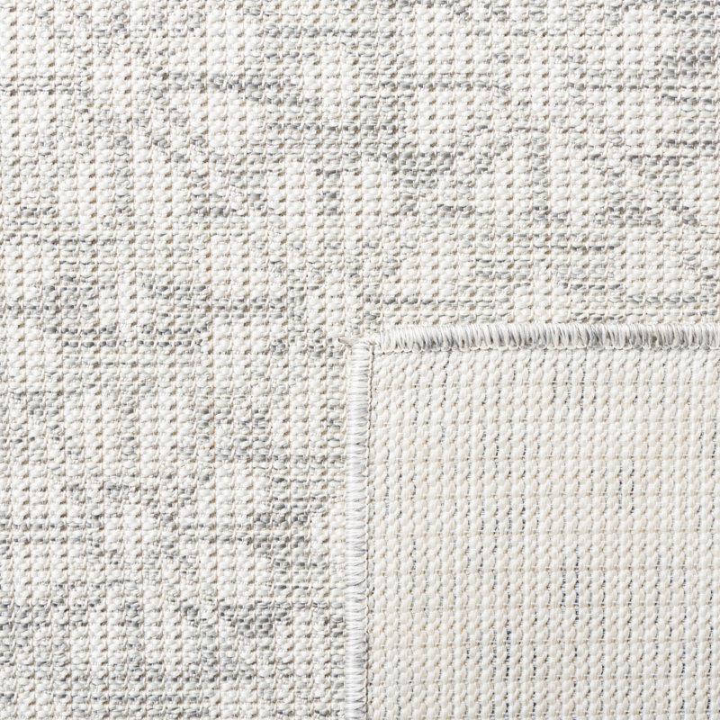Gray and Ivory Geometric Hand-knotted Rectangular Rug
