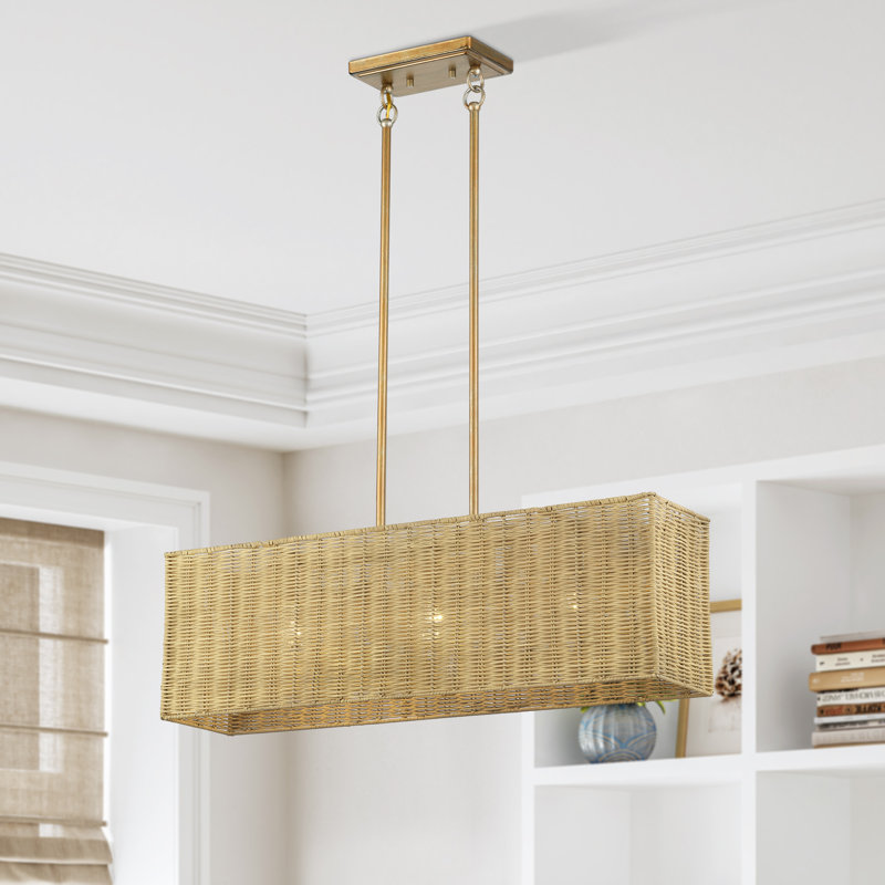 Lustre linéaire moyen à 3 lumières Weavington, H 19 po x l 30 po x P 7 po