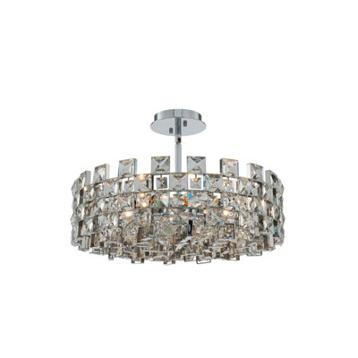 Lustre en chrome clair / clair de 8 pi piazze Allegri