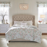 Laura Ashley Madelynn Cotton Blue Cotton Duvet Cover Set