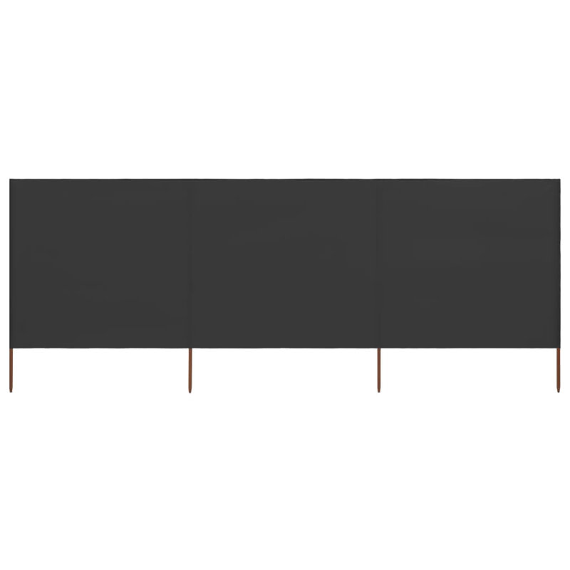 Braud Wood Folding Room Divider, Anthracite, 110cm H x 400cm W