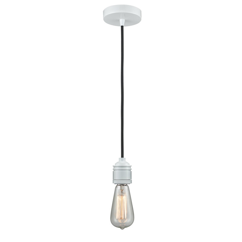 Luminaire suspendu à 1 lumière Cecil, Blanc / noir