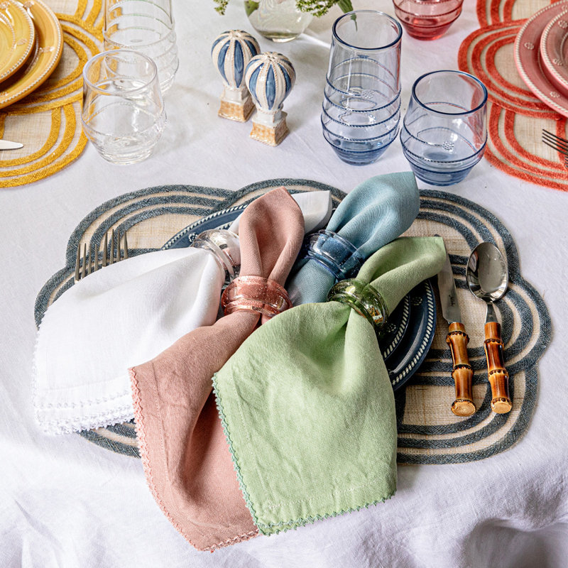 Berry Scallop Napkin, Sage Green