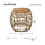 Boho Round Outdoor End Table with Light Brown Wood Top and Wicker Frame