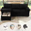 3 Seater Fabric Sofa Bed-1534841091