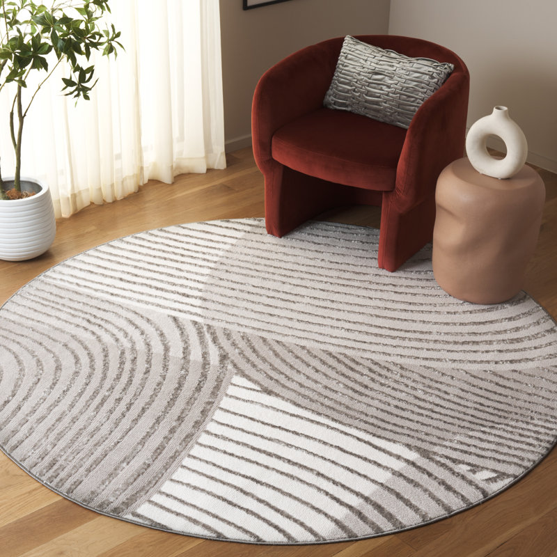 Nylo Performance Abstract Rug, Round 6'7"