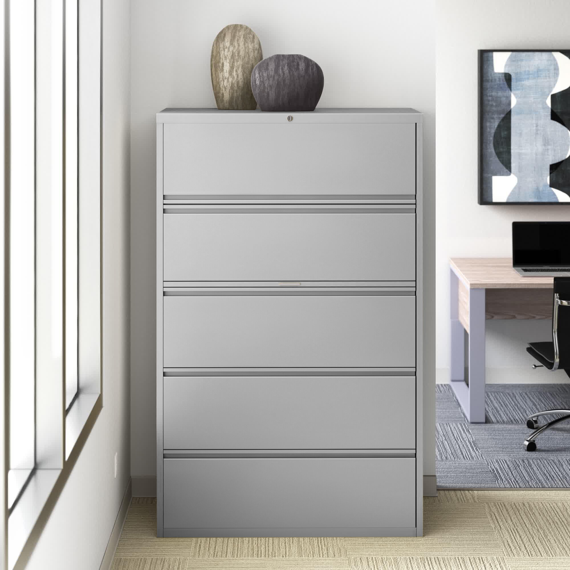 Upper Square™ Harietta 42'' Wide 5 -Drawer Steel File Cabinet & Reviews ...