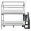 Lit superposé en bois en forme de maison avec glissière et escalier de rangement, cadre de lit simple, simple et double, gris et blanc-130154245