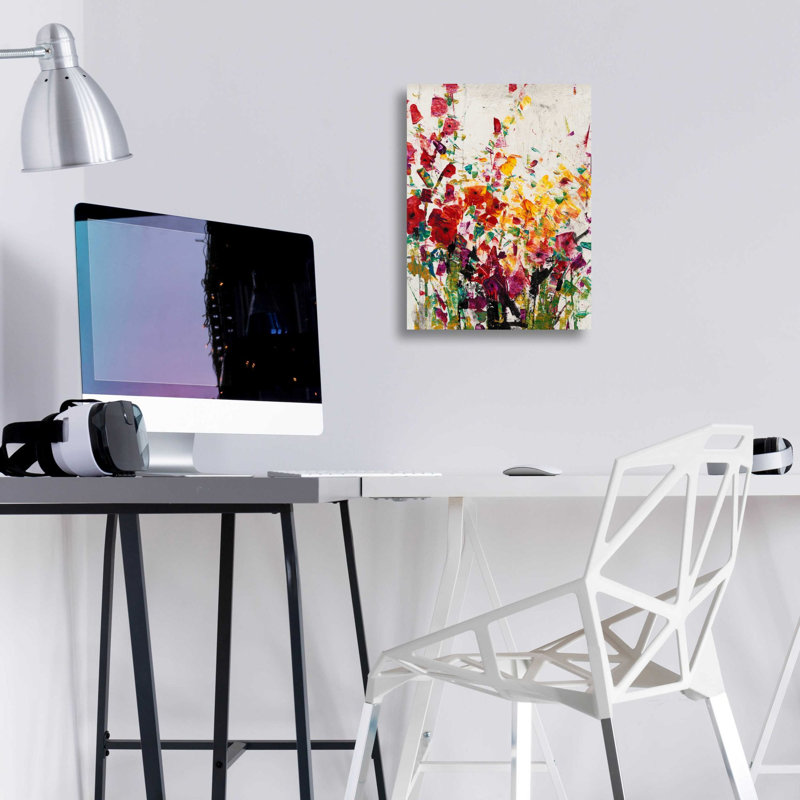 «Wildflowers Blooming I» par Tim O'Toole, art mural en verre acrylique, H 16 po x l 12 po x P 0,13 po