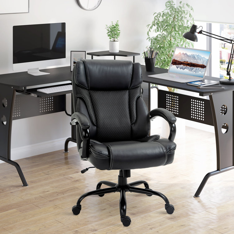 Latitude Run® Callem Executive Faux Leather Office Chair with Heavy-duty  Base and Oversized Seat Cushion & Reviews