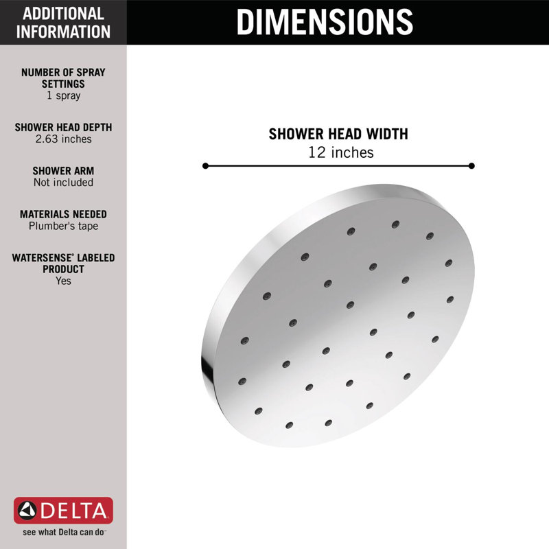 Rain Dual Shower Head with H2Okinetic Technology, Lumicoat Chrome