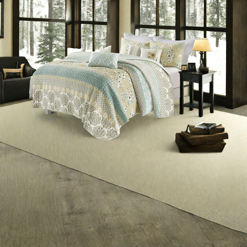 Ensembles de literie en coton Cozy Country, vert avec coussins décoratifs pour la maison